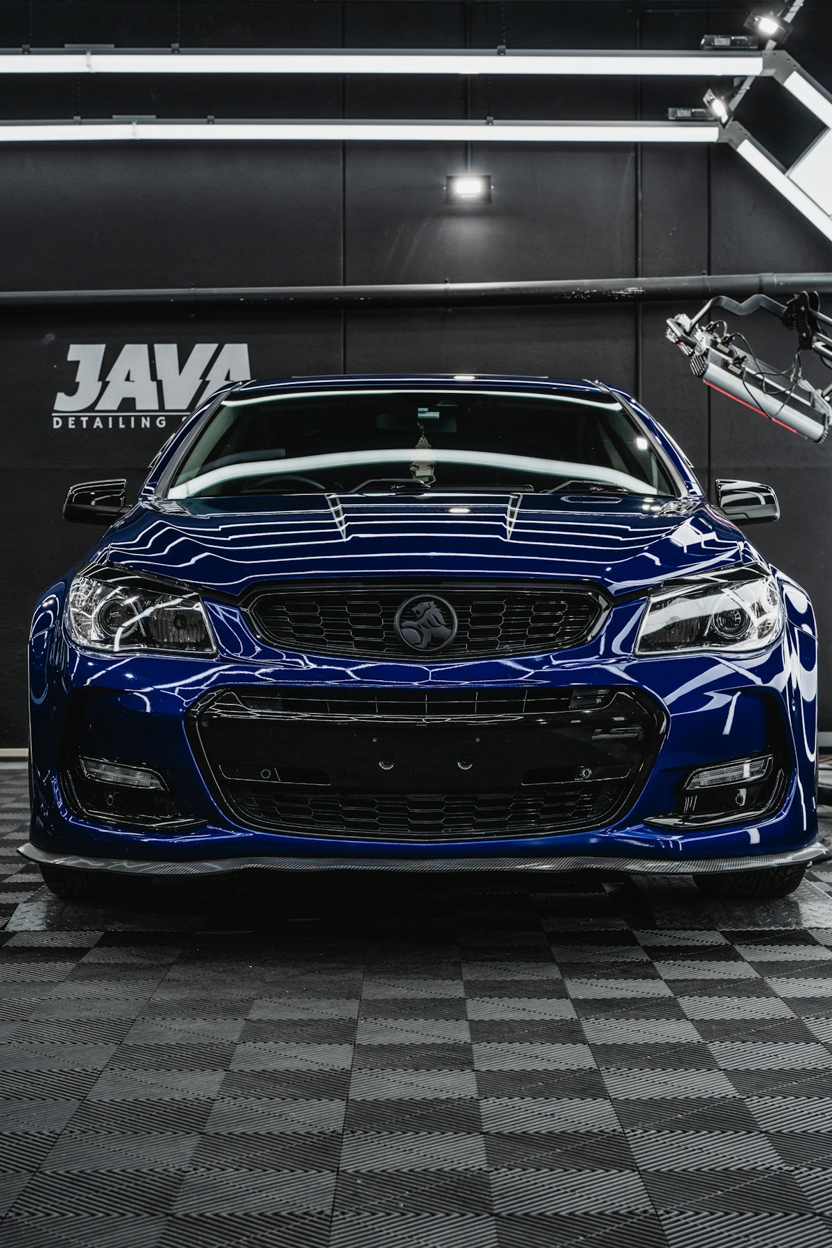 a blue sports car