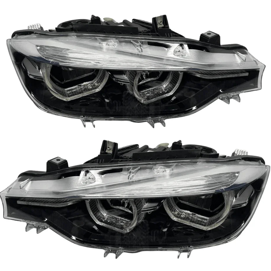 Pair of reconditioned LED headlights for BMW 3 Series F30 LCI 2015-2018, clear lens