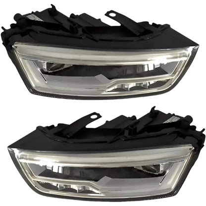 Pair of reconditioned Audi Q3 8U LED headlights, black housing, RHD LHD compatible