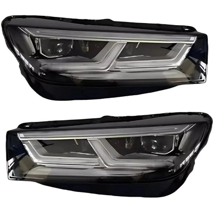 Pair of reconditioned Audi Q5 2017-2020 LED headlights with sleek black housing