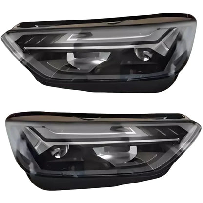 Pair of reconditioned Audi Q5 2021-2023 LED headlights, clear lens, black housing