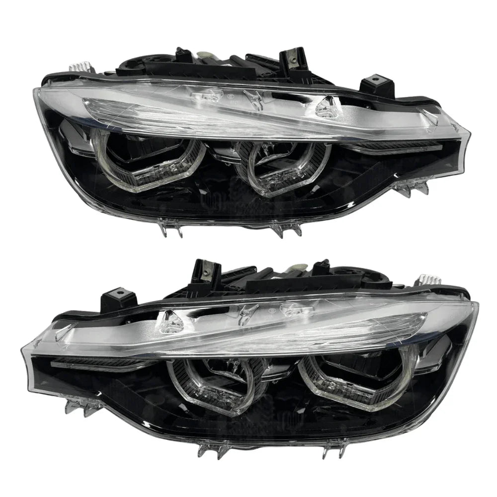 Pair of reconditioned LED headlights for BMW 3 Series F30 LCI 2015-2018, clear lens