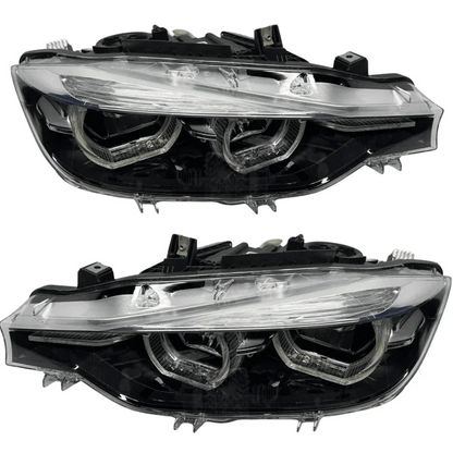 Pair of reconditioned LED headlights for BMW 3 Series F30 LCI 2015-2018, clear lens