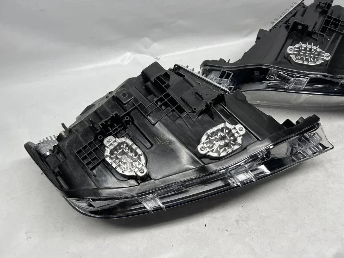Reconditioned BMW 3 Series F30 LCI LED headlight assembly, black housing, angled view
