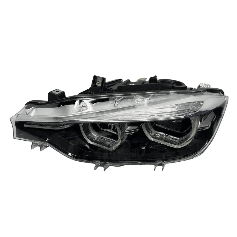 Reconditioned BMW 3 Series F30 LCI LED headlight for 2015-2018, clear lens, black housing