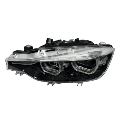 Reconditioned BMW 3 Series F30 LCI LED headlight for 2015-2018, clear lens, black housing