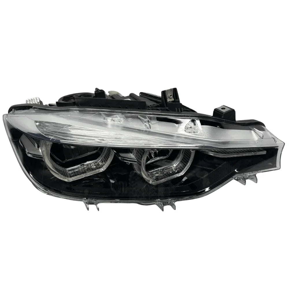 Reconditioned BMW 3 Series F30 LCI LED headlight, clear lens, black interior, for 2015-2018