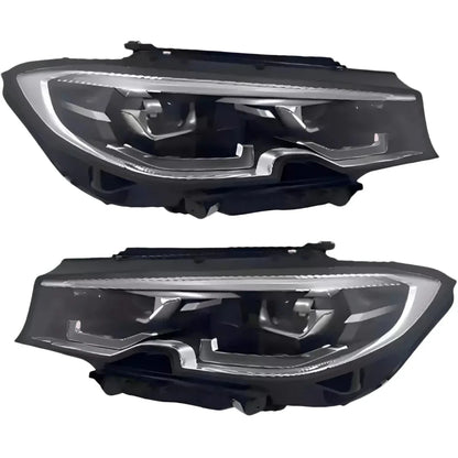 Pair of LED headlights for BMW 3 Series G20 G21 2019-2022, reconditioned, black housing
