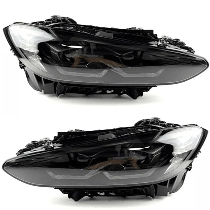Pair of reconditioned LED headlights for BMW 4 Series G22, 2021-2023, black housing