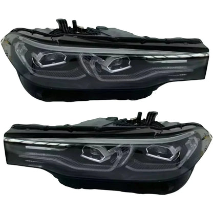 Pair of reconditioned BMW X7 G07 LED headlights, black housing, 2019-2022 model