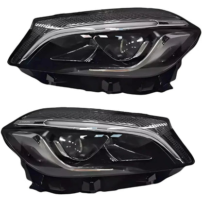 Pair of LED headlights for Mercedes A-Class W176, 2015-2018, reconditioned, black housing