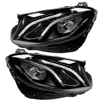 Pair of LED headlights for Mercedes E-Class W213 2017-2020, black housing, reconditioned