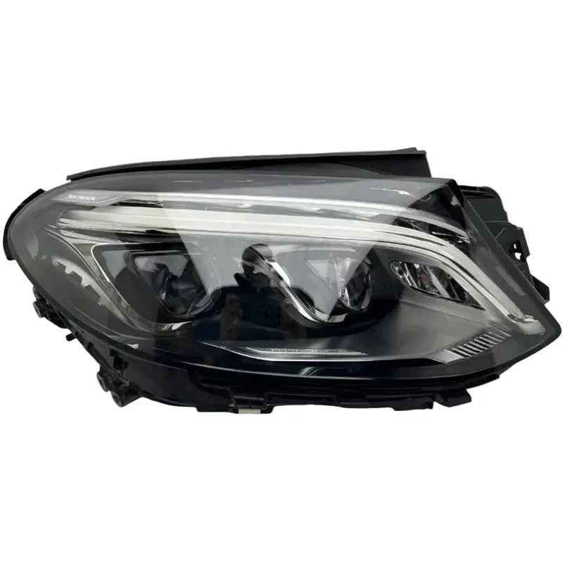 Reconditioned LED headlight for Mercedes-Benz W166 GLE 2015-2018, clear lens, black housing