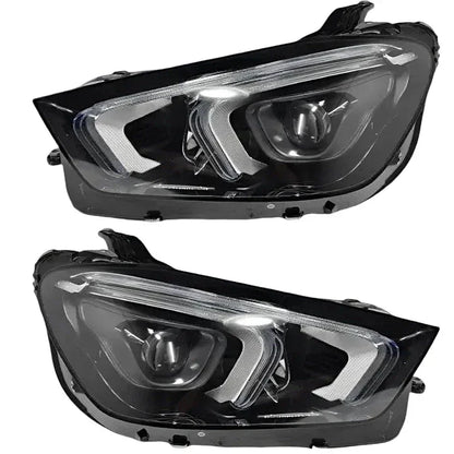 Pair of Mercedes GLE W167 LED headlights, black housing, for 2019-2023 cars, RHD LHD
